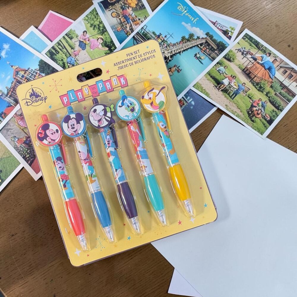 NEW Disney Parks Mickey Mouse & Friends Play in the Park 5 Pack Pen Set Kid's